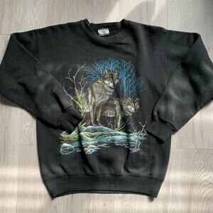 Vintage Wolf Wilderness Sweatshirt Size S/M
